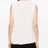 Top con scollo a v con frange in beige Uma wang  - donna 