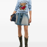Maglione con intarsio Teddy in blu Ganni - donna 