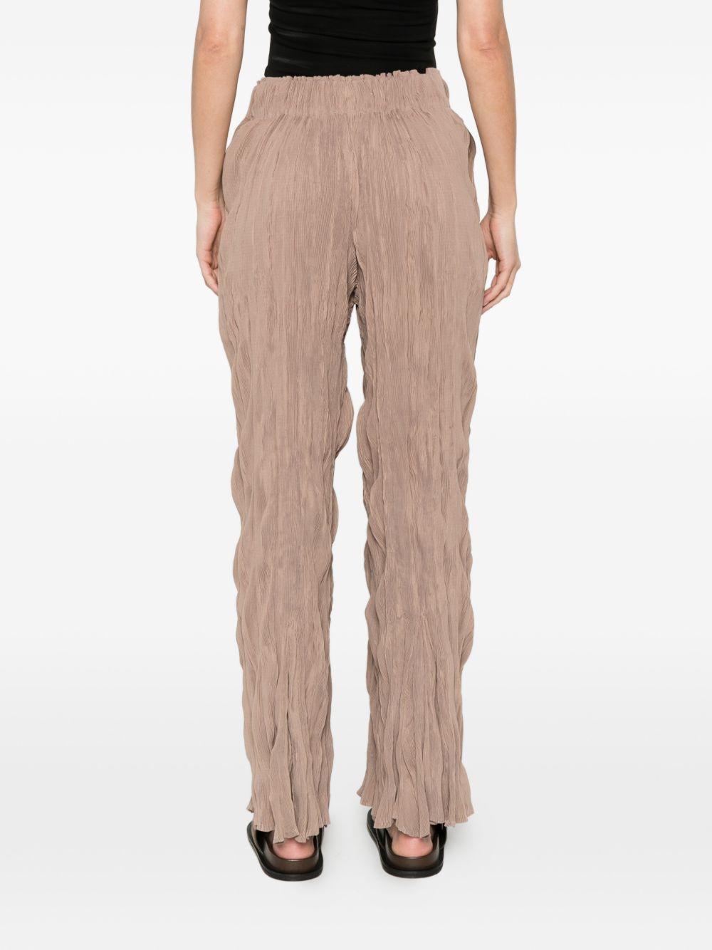 Pantaloni plissettati in marrone gongdid design - donna 