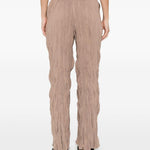 Pantaloni plissettati in marrone gongdid design - donna 