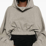 Felpa con cappuccio con coulisse  in grigio Rick owens drkshdw - donna 