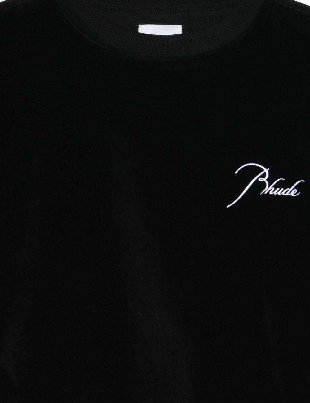 Felpa con logo e ricamo in nero Rhude - uomo 