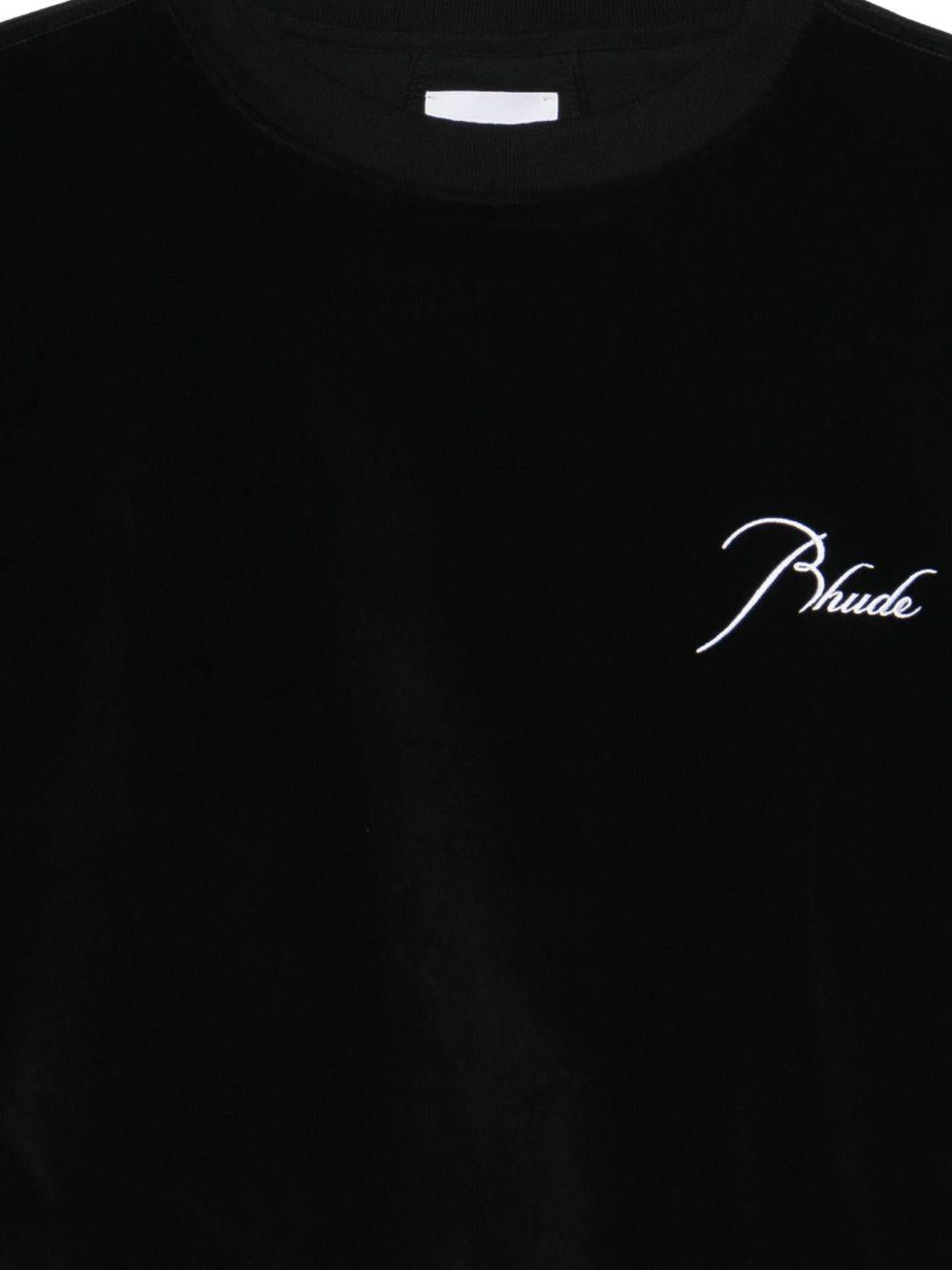 Felpa con logo e ricamo in nero Rhude - uomo 