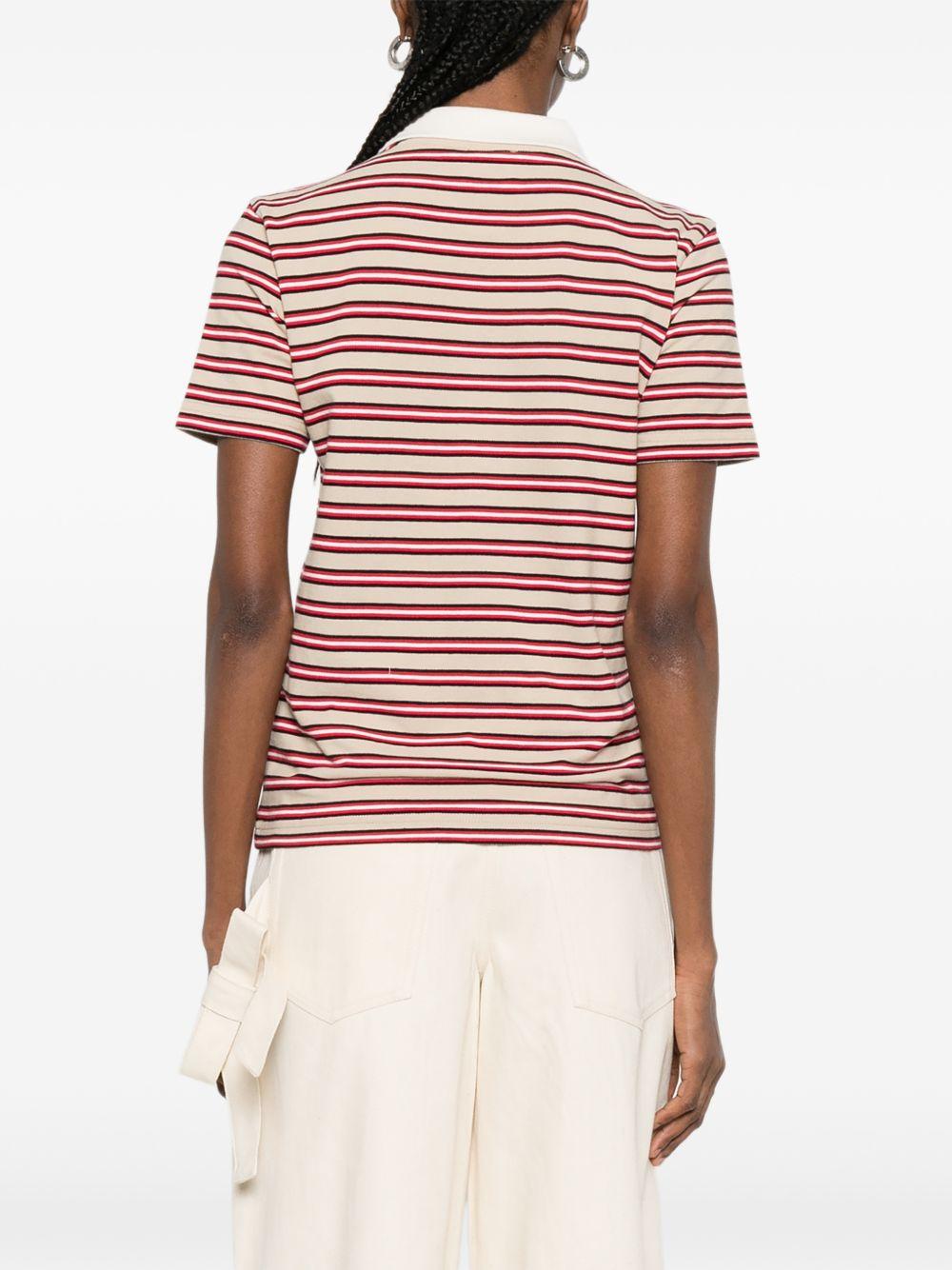 Polo con colletto a righe in beige e rosso A.P.C. - donna 