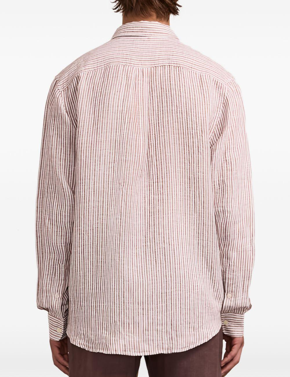 Camicia a righe in lino in beige Frescobol carioca - uomo 