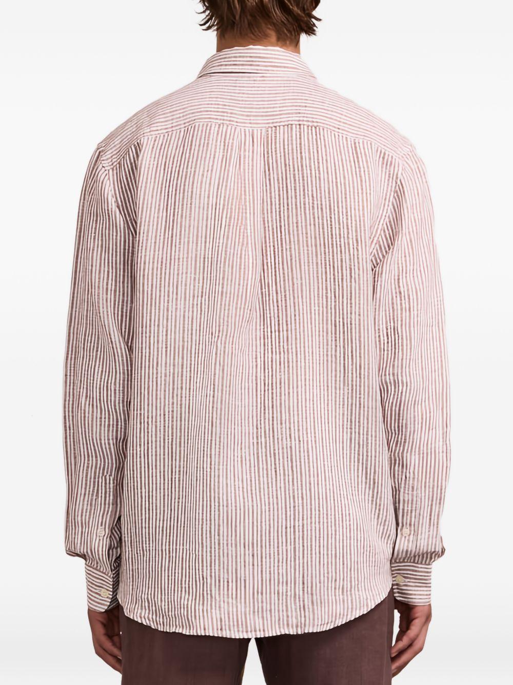 Camicia a righe in lino in beige Frescobol carioca - uomo 