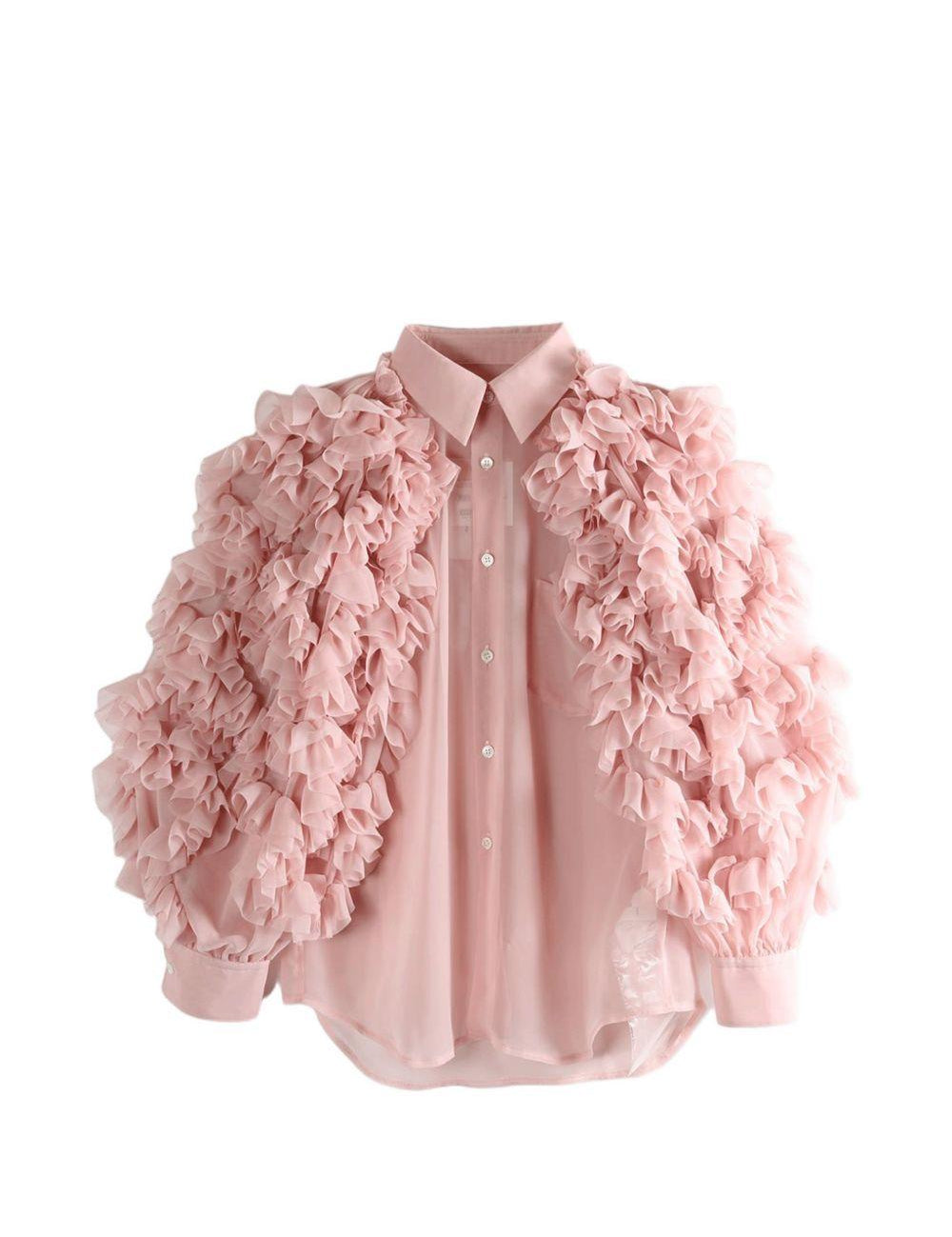 Camicia con volant in rosa OMME DES GARCONS COMME DES GARCONS - donna 