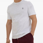 T-shirt con stampa del logo in bianco Brunello cucinelli - uomo 