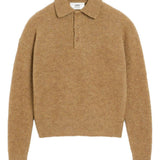 Polo in maglia beige AMI Paris - uomo 
