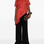 Top asimmetrico MADEA in rosso Loulou de saison - donna 