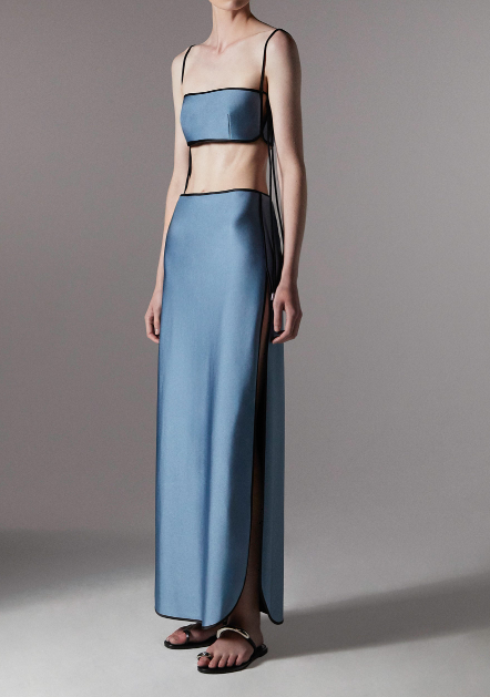 Gonna con finitura satinata sheat in blu Temily - donna 
