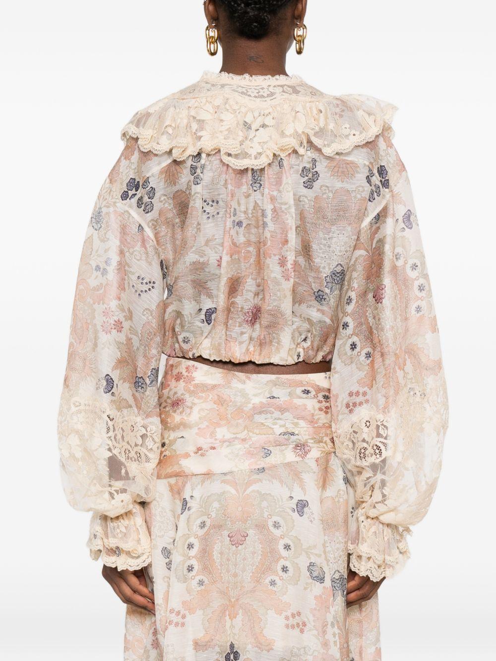 Blusa Rebellion con ruches multicolor Zimmermann - donna 