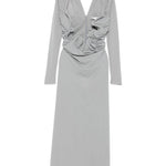 Abito lungo con drappeggio e scollo in grigio Christopher Esber - donna 