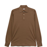 Polo a maniche lunghe Positano in marrone Kiton - uomo 