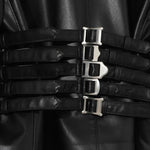 Giacca in pelle con fibbie in nero Undercover - donna 