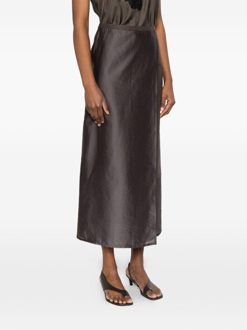 Gonna amora in organza in marrone R2w - donna 