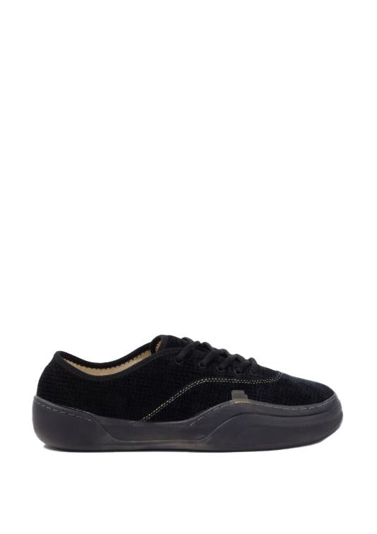 Sneakers in velluto a coste coupe in nero 