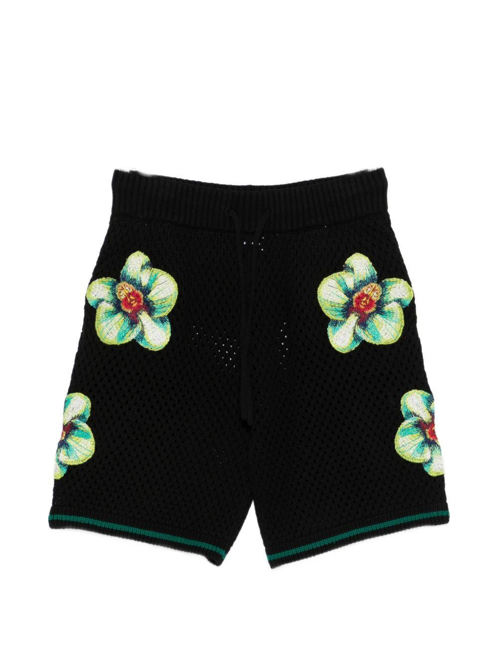 Shorts con dettagli floreali in nero Casablanca - uomo 