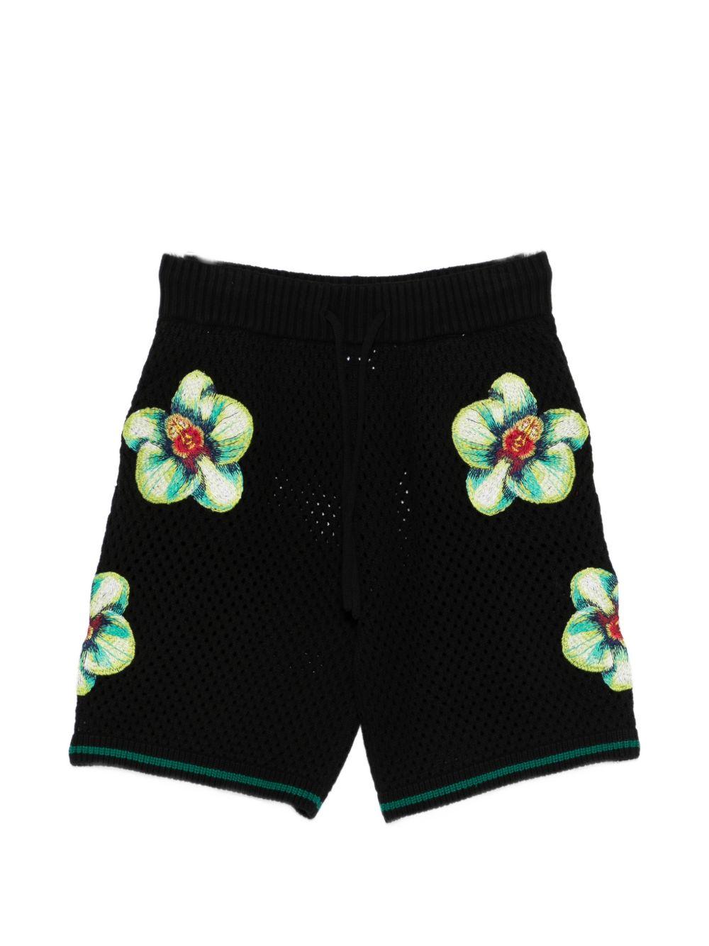 Shorts con dettagli floreali in nero Casablanca - uomo 