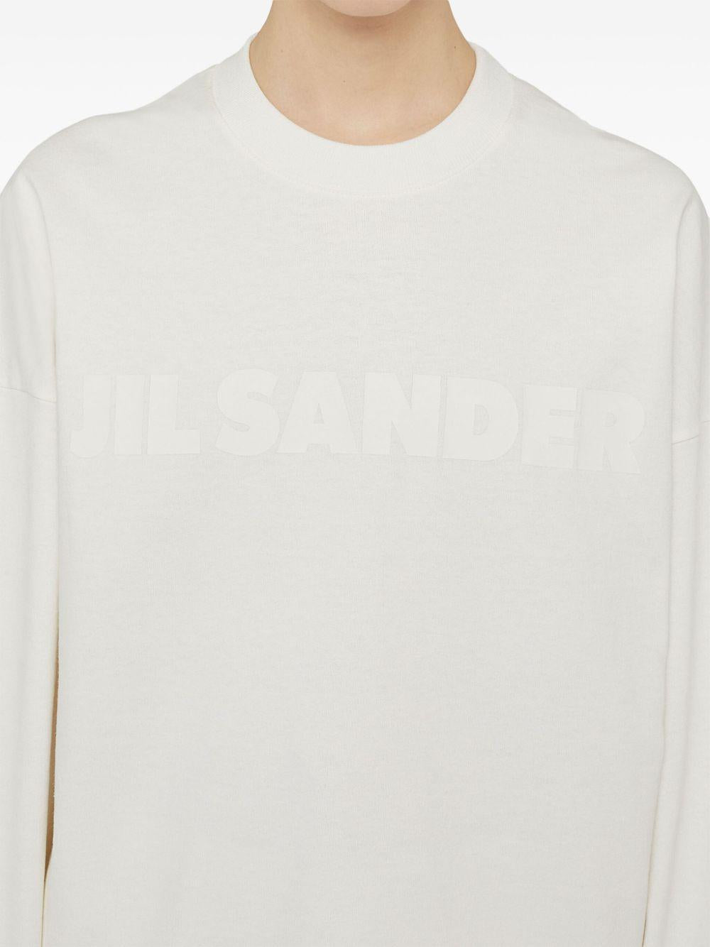 T-shirt con logo a maniche lunghe in bianco Jil sander - unisex 