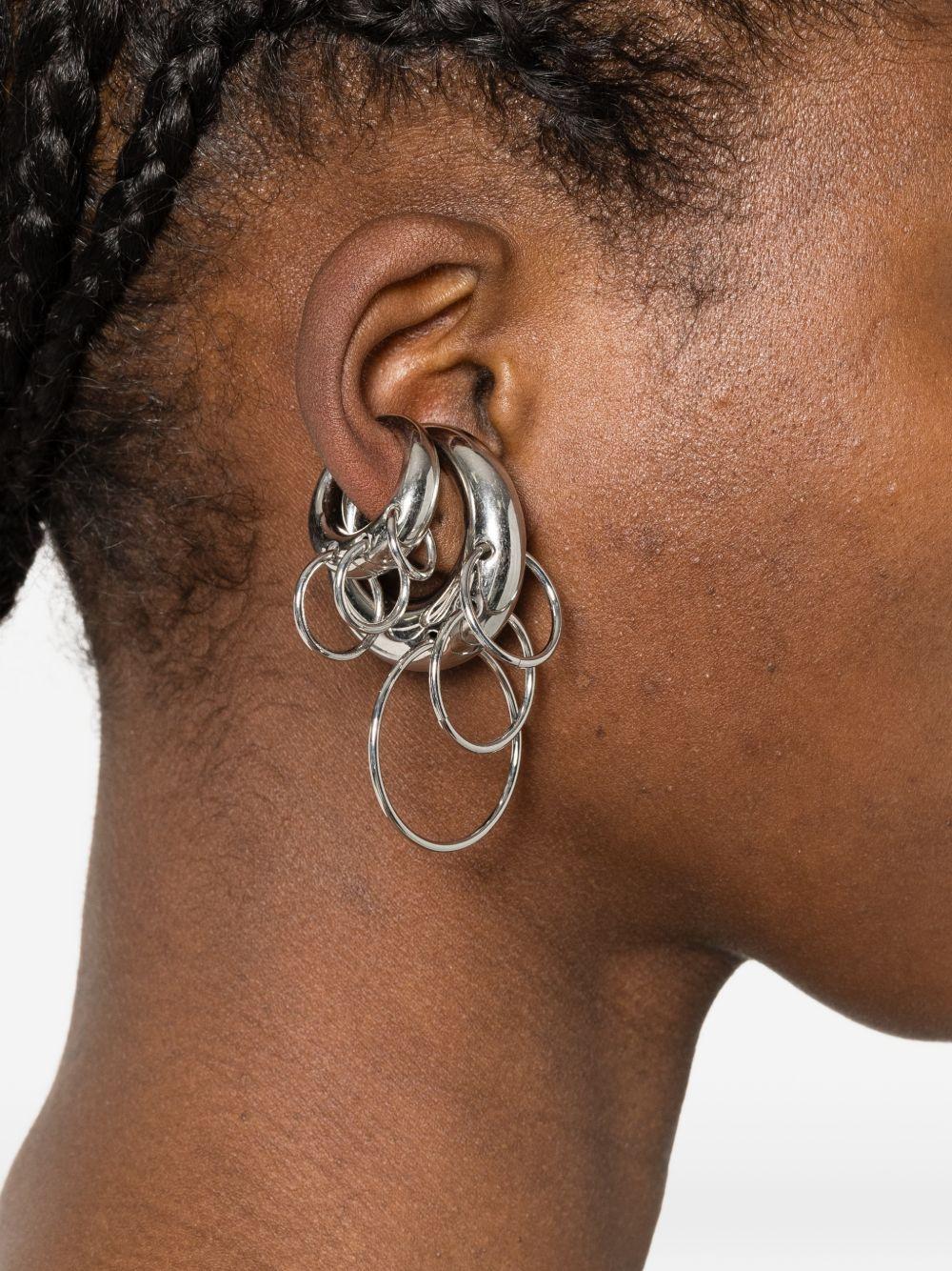 Ear cuff con piercing set da due  in argento Panconesi - unisex 