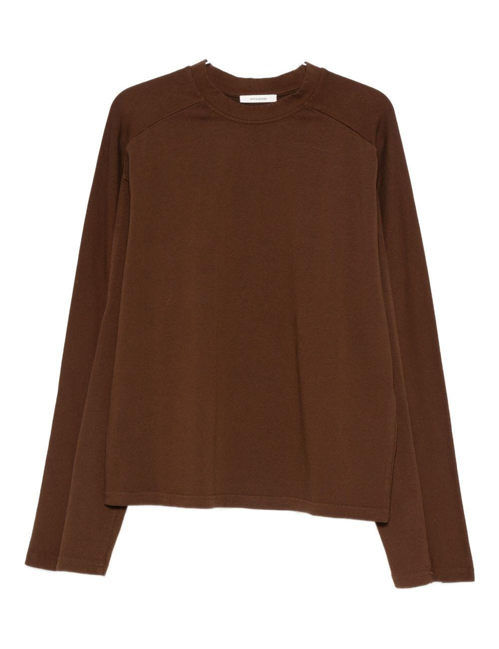 Felpa a manica lunga in marrone Entire studios - unisex 