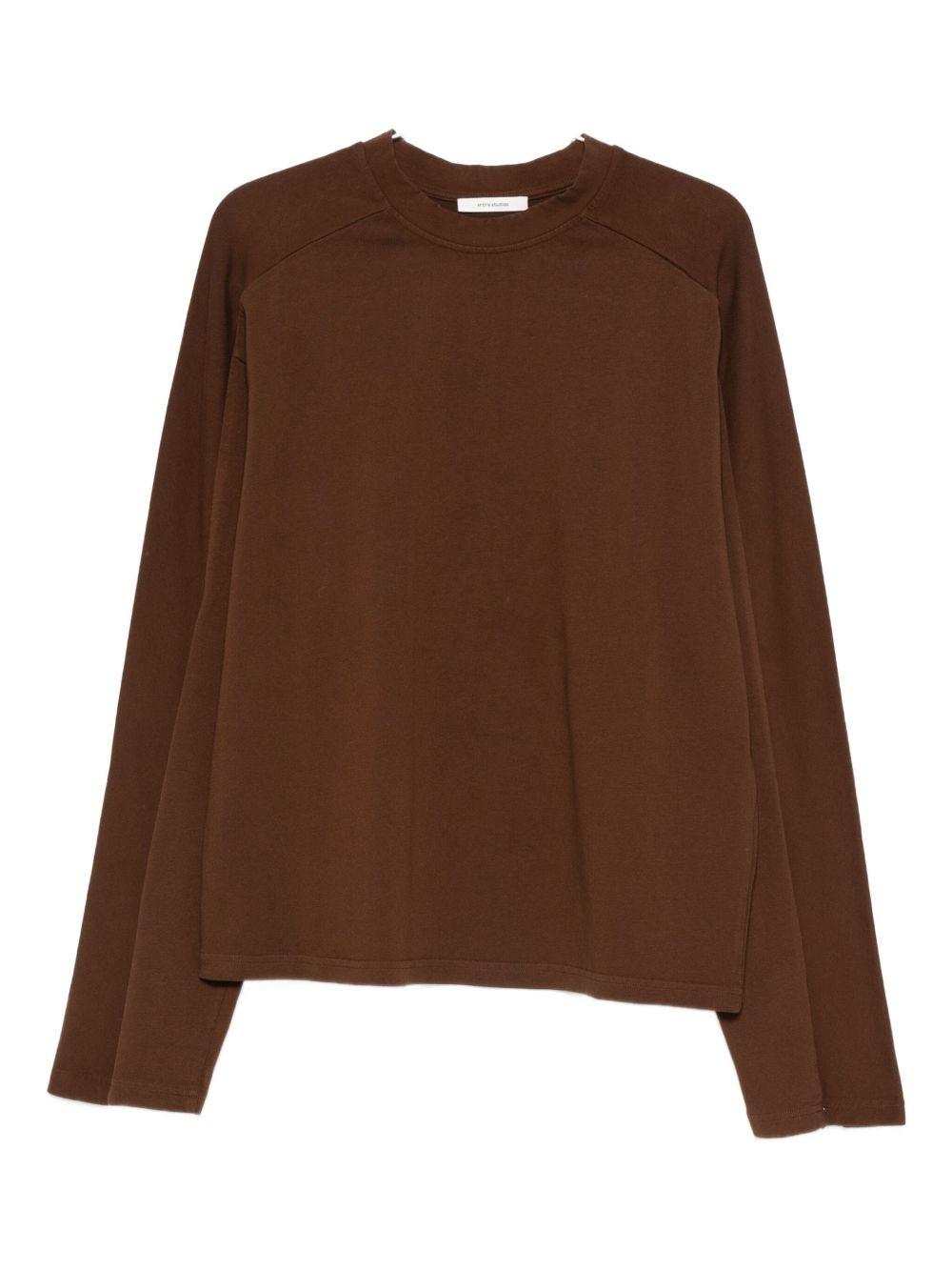 Felpa a manica lunga in marrone Entire studios - unisex 