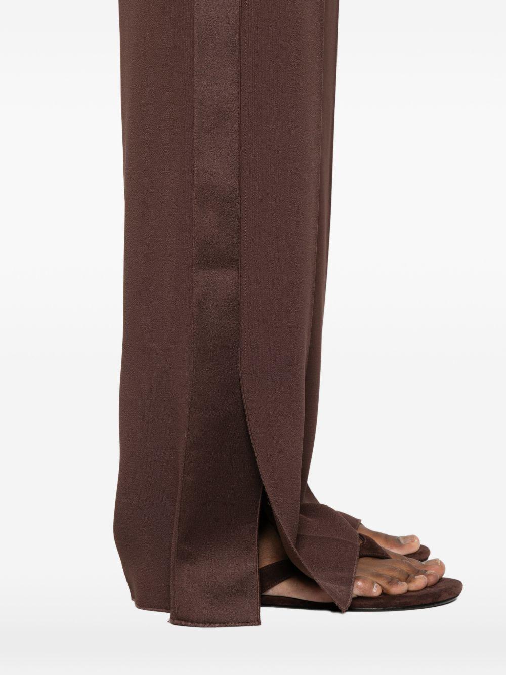 Pantaloni con inserti laterali in marrone Forte Forte - donna 