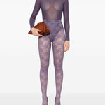 Collant in pizzo floreale in viola Alex perry - donna 