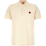 Polo con logo e toppa a fiore boke e ricamo in beige Kenzo - uomo 