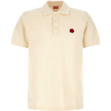 Polo con logo e toppa a fiore boke e ricamo in beige Kenzo - uomo 