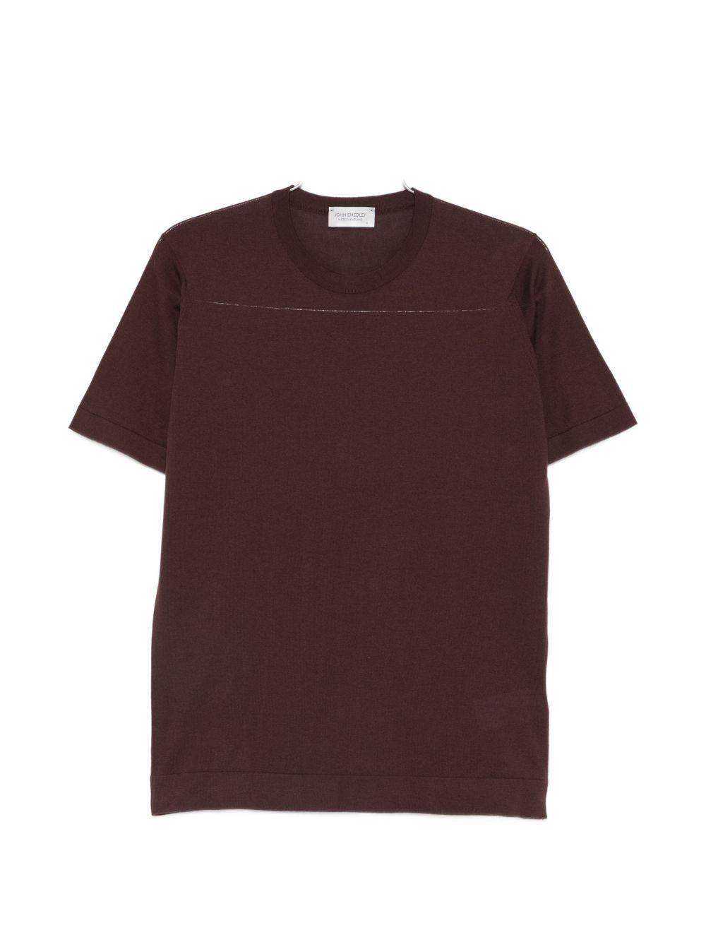 T-shirt lorca in maglia fine in marrone John smedley - uomo 