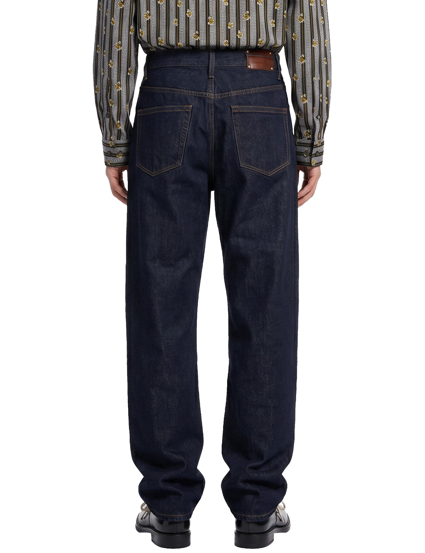 Jeans straight in denim indigo raw 