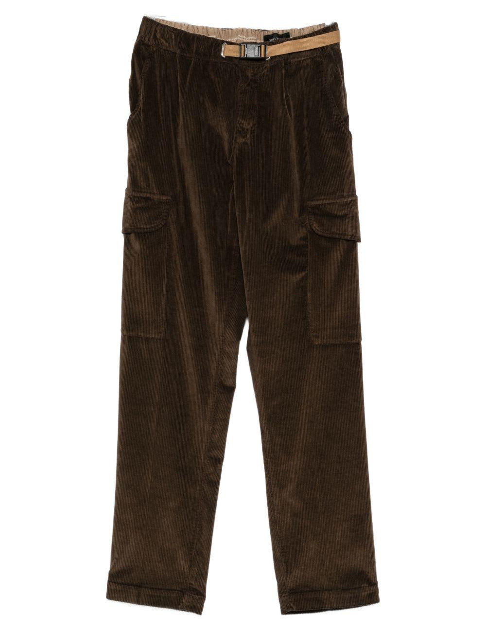 Pantaloni in velluto a coste con cintura in marrone Whitesand - uomo 