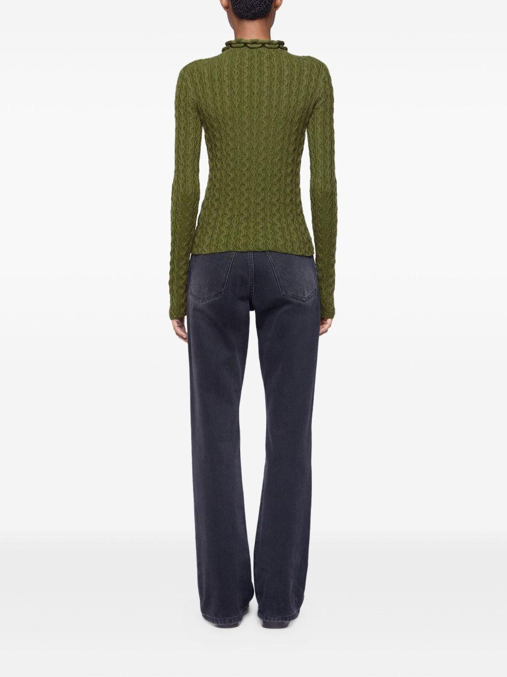 Maglione con dettaglio a catena in verde Rabanne - donna 