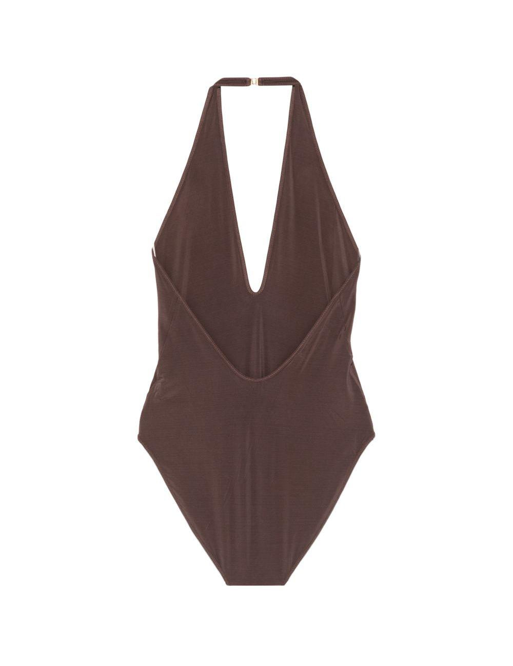 Body con scollo a spalla a V in marrne Zimmermann - donna 