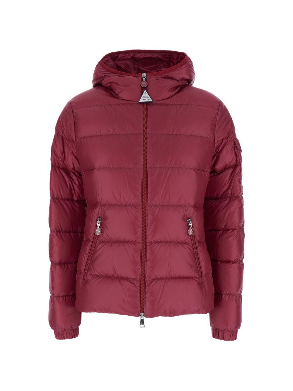 Piumino con cappuccio glesse in bordeaux Moncler - donna 