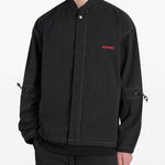 Giacca-camicia con cuciture a contrasto in nero Oamc peacemaker - uomo 