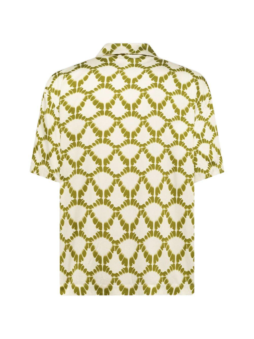 Camicia a fantasia in beige e verde Laneus - uomo 