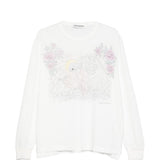 T-shirt a maniche lunghe con stampa a t-shirt da crociera in bianco Our legacy - uomo 