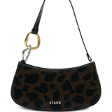 Borsa a spalla Ollie mini in stampa leopardata Staud - donna 