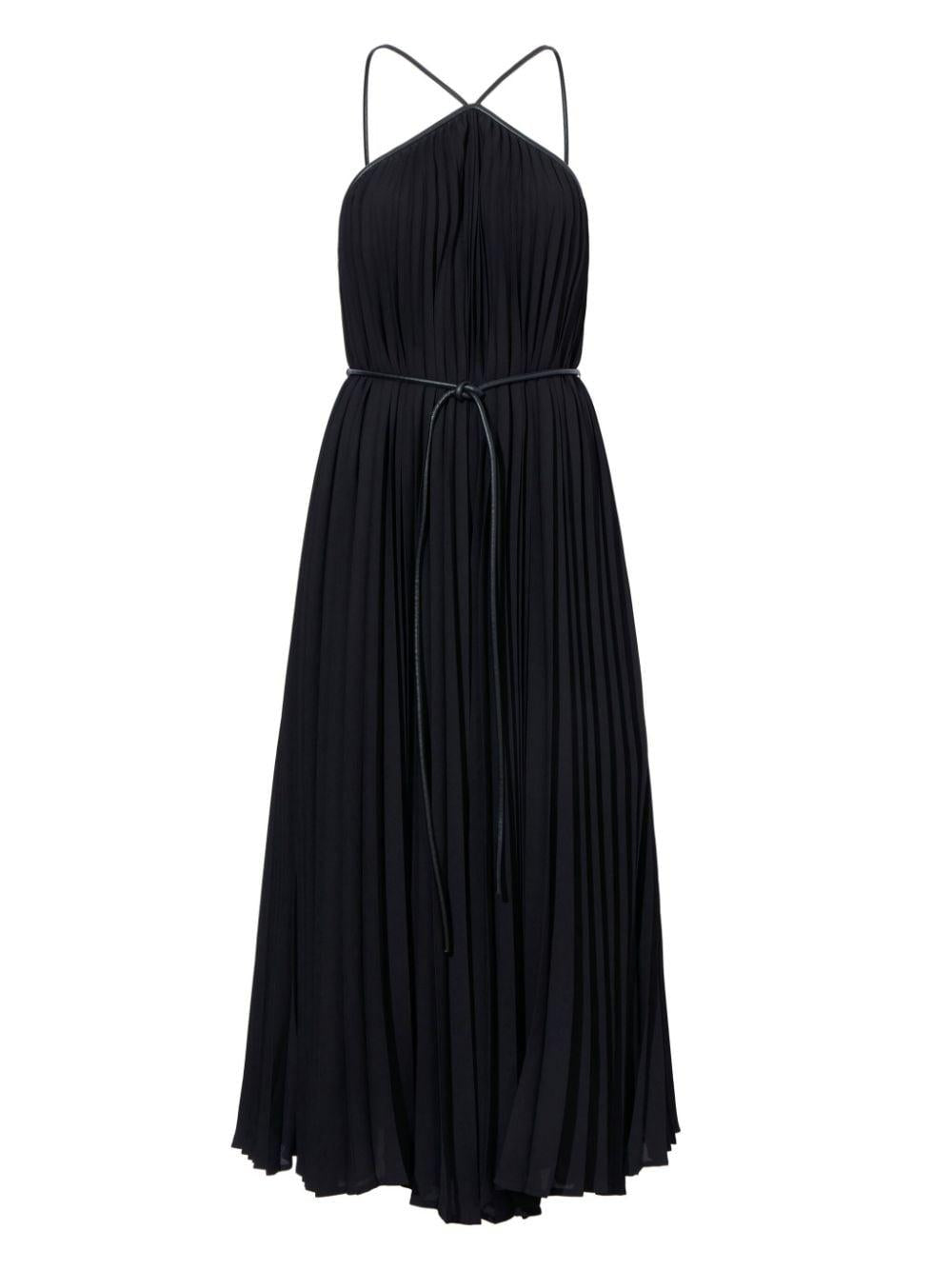 Abito midi celeste in nero - donna 