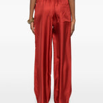 Pantaloni Alera con vita elasticizzata in rosso Loulou de saison - donna 