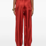 Pantaloni Alera con vita elasticizzata in rosso Loulou de saison - donna 