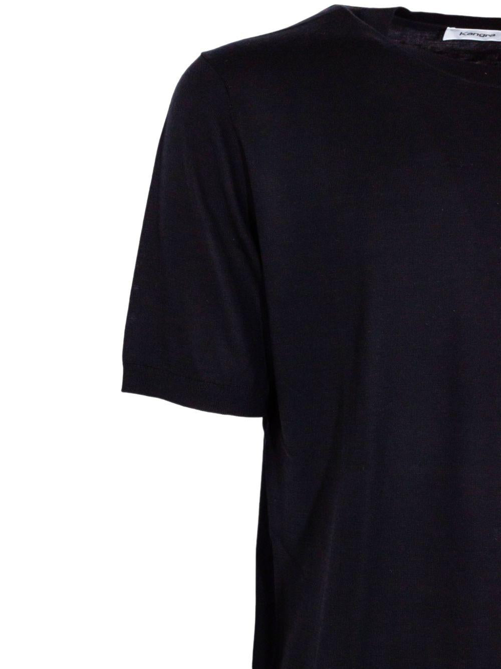 T-shirt in maglia a maniche corte  in nero Kangra - uomo 