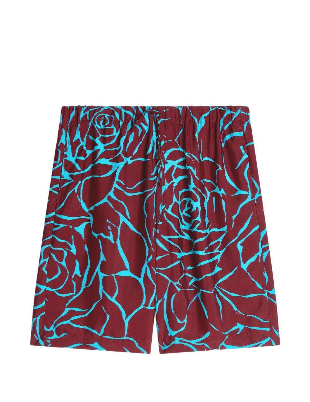 Shorts con stampa floreale piperi  in bordeaux 
