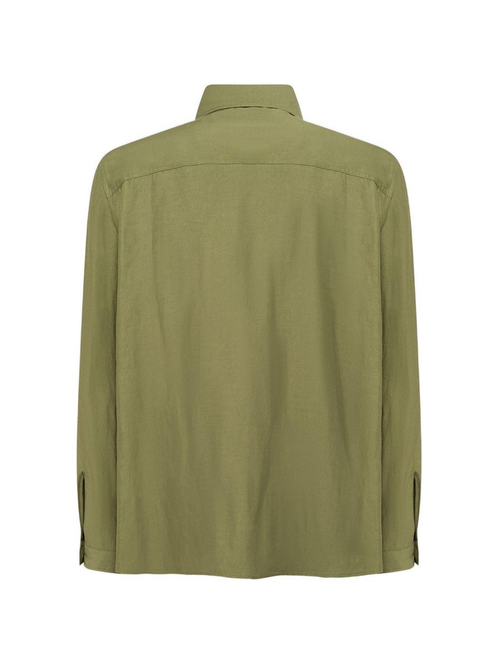 Giacca-camicia con ricamo in verde Laneus - uomo 