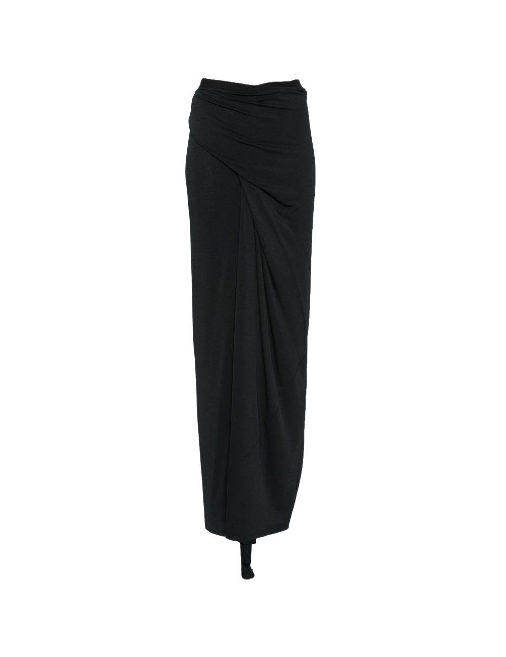 Gonna asimmetrica drappeggiata in nero Rick owens lilies - donna 