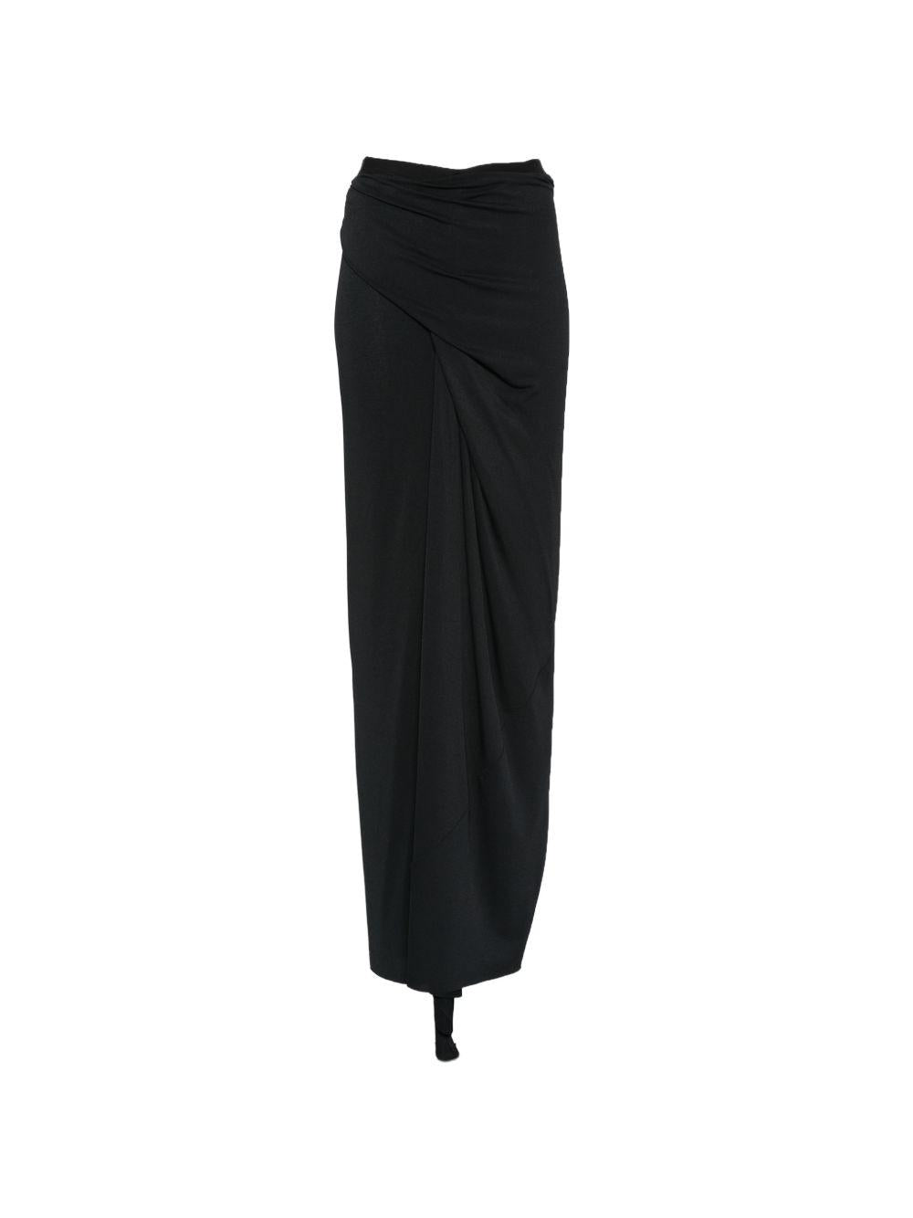 Gonna asimmetrica drappeggiata in nero Rick owens lilies - donna 