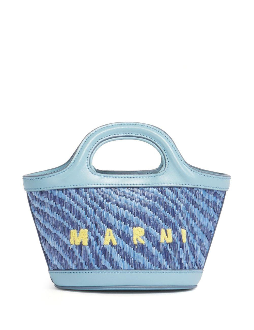 Borsa con logo tropicalia in celeste Marni - donna 